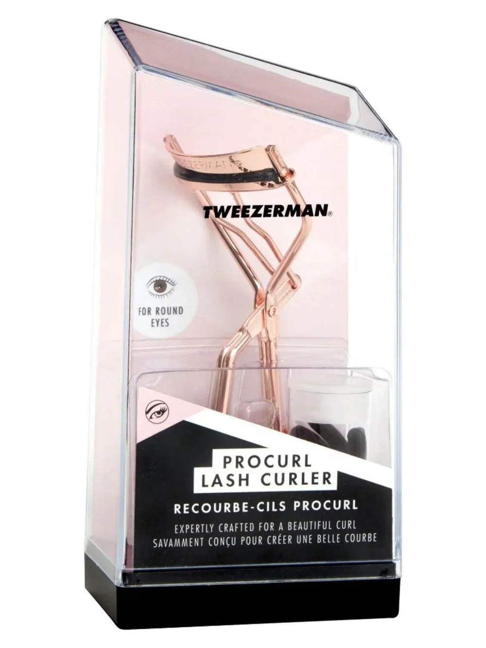 Tweezerman ProCurl Lash Curler Rose Gold Round Eyes NIB + 3 Refill Pads